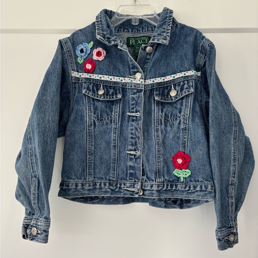 Vintage 90s y2k The Children’s Place Denim Jean Jacket 
Size Girls 6/7